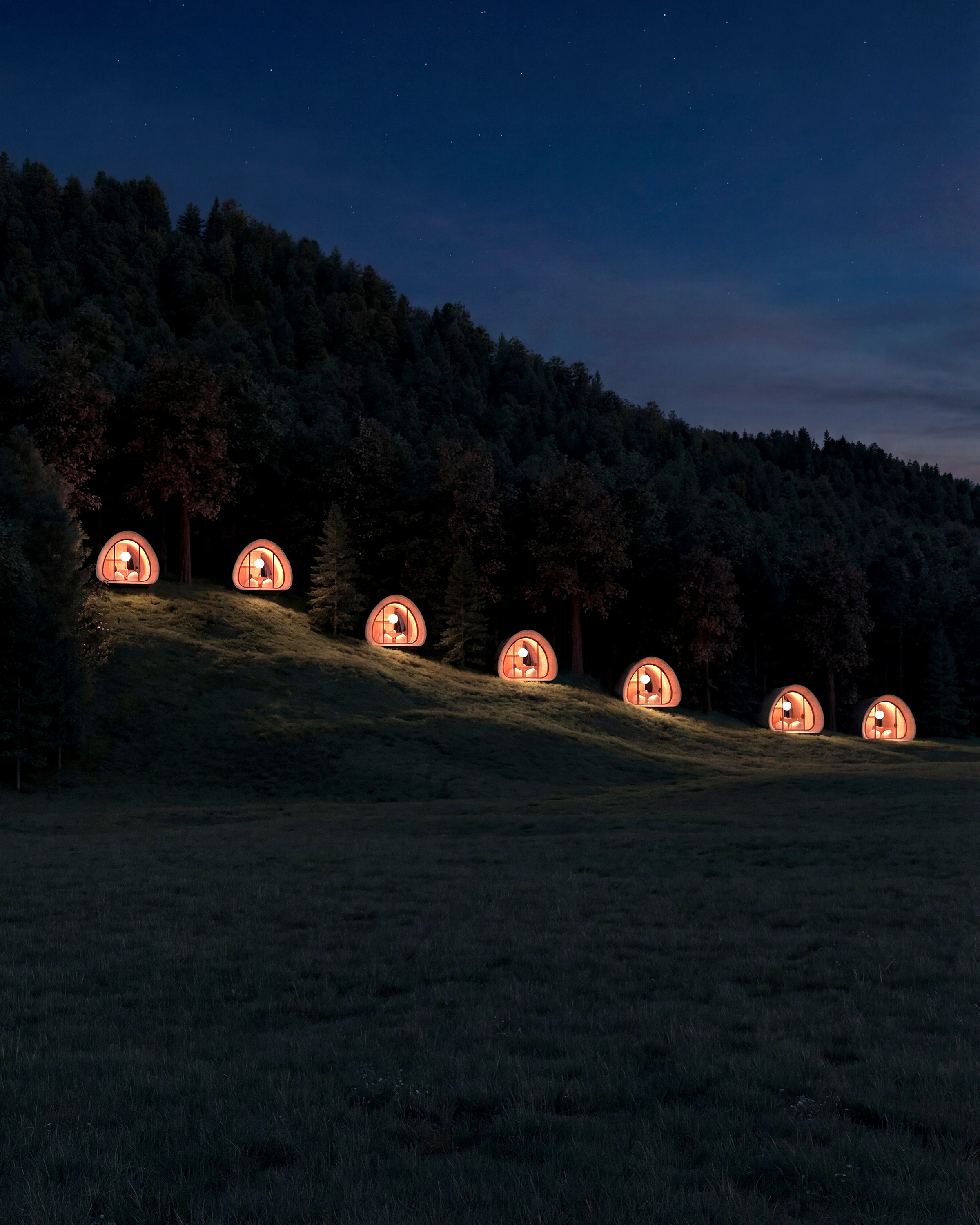 <span class='videoSpace'>FALLEN TREE</span> </br> A collaboration with our friends at Essesi Design Studio_this cabin is inspired by the Giant Redwood and Sequoia trees of California_where they grew up._ 5